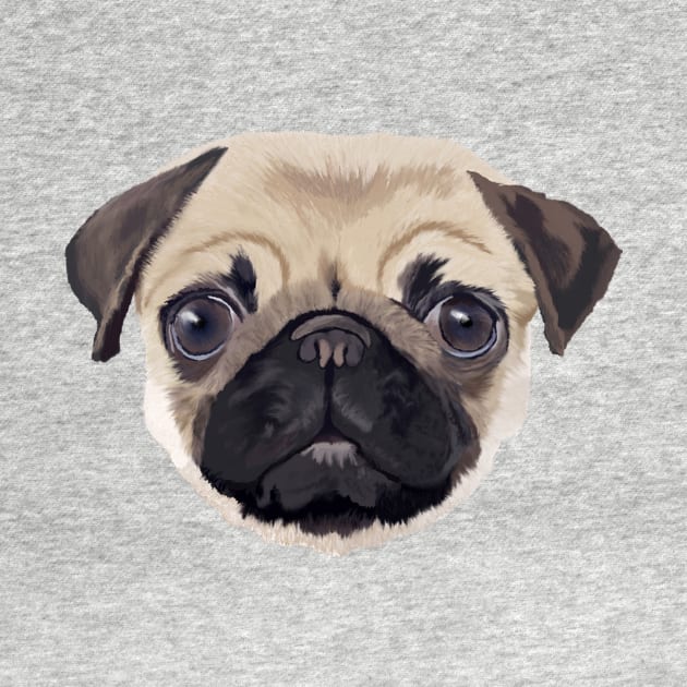 Pug Life on White by ArtistsQuest